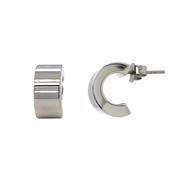 Wide Stainless Steel Earrings "Semi-Curve Studs"