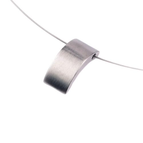 Modern Minimalist Stainless Steel Pendant, Wide Semi-Curve