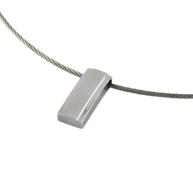 Stainless Steel Rectangular Pendant - "Narrow Bi-Level"