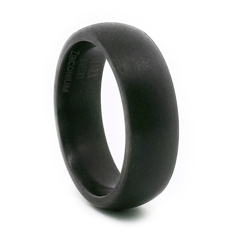 Black Zirconium Domed Band