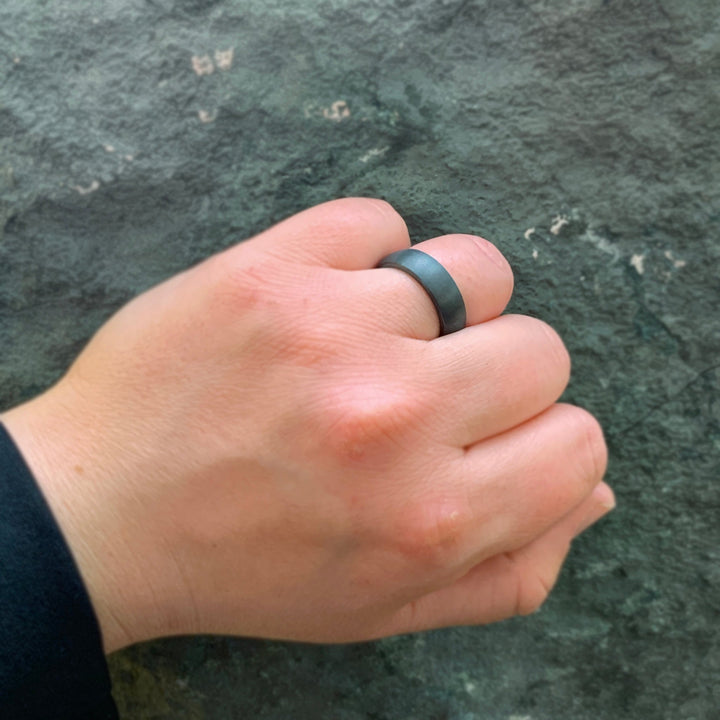 Black Zirconium Domed Band - "Back to Black"