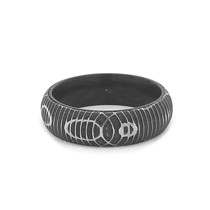 Damascus Steel & Forged Carbon Fiber Band - "Venom"