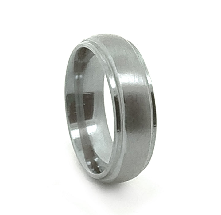 Titanium Domed Band - "Step Edge"