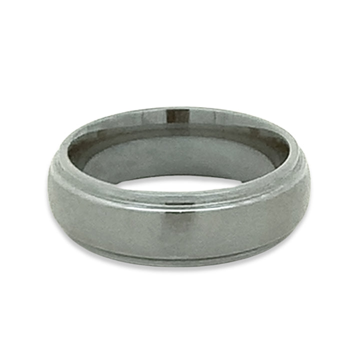 Titanium Domed Band - "Step Edge"