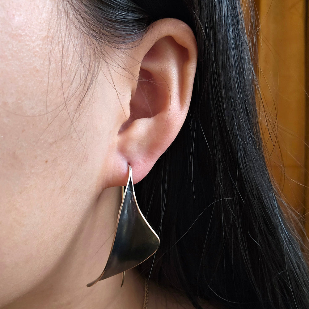Bronze Flare Drop Earrings - "Lily"