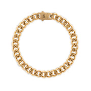 Matte Gold Wide Curb Link Bracelet - "Valence Van"