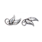 Sterling Silver Set of Brooch & Earrings - "Flowers & Leaves"