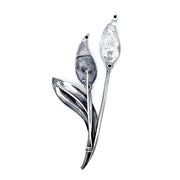 Sterling Silver Set of Brooch & Earrings - "Flowers & Leaves"