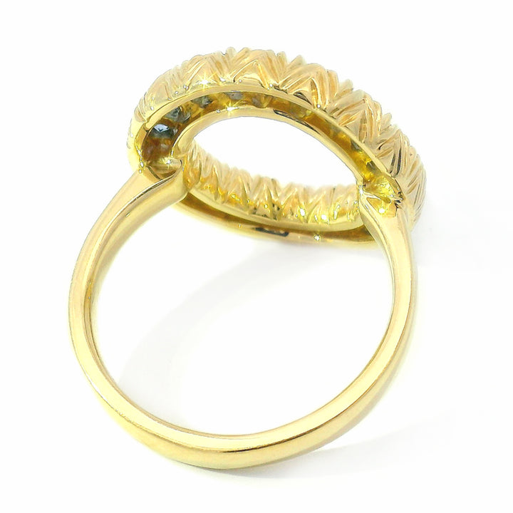 Yogo Sapphire & Yellow Gold Circle Ring - "Wide Embrace"