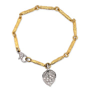 Diamond Yellow & White Gold Link Bracelet - "Aspen Branch"