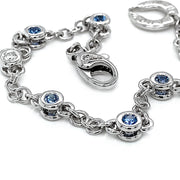 Yogo Sapphire, Diamond & White Gold Station Bracelet - "Yogo Beloved"