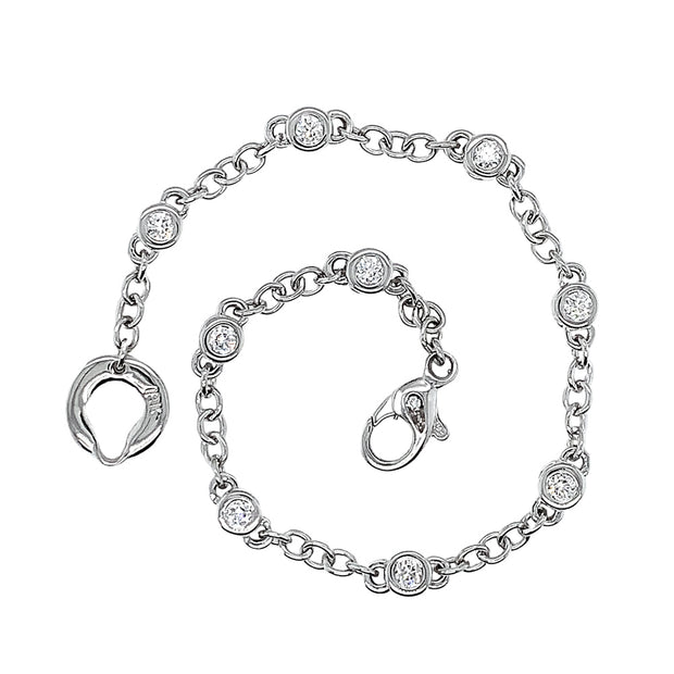 Yogo Sapphire, Diamond & White Gold Station Bracelet - "Yogo Beloved"