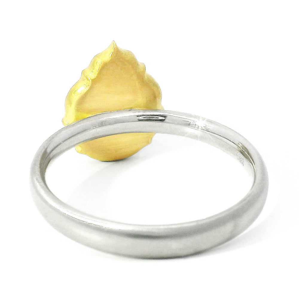 Pear Shaped Deep Blue Rose Cut Montana Sapphire Ring - "Lotus"