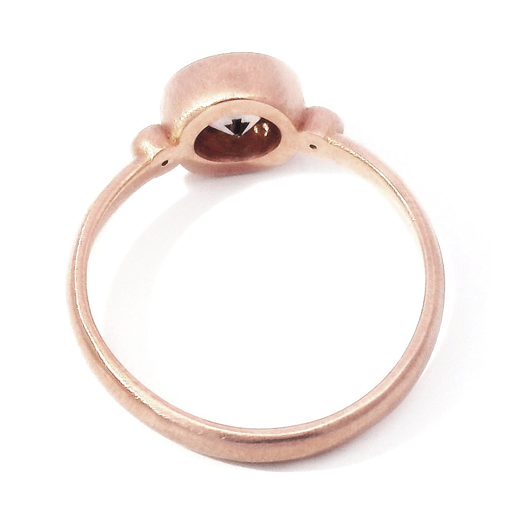 Rose Gold and Montana Sapphire Ring - "Shimmering Storm"