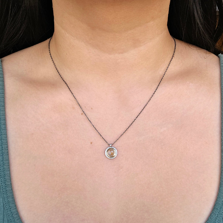 Montana Sapphire Two-Tone Gold & Silver Necklace - "Gilded Ember"