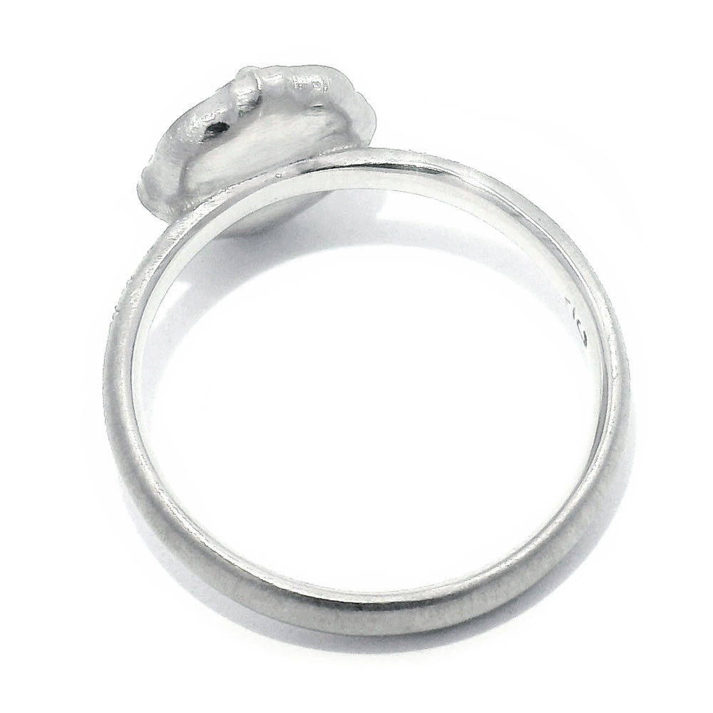 Light Blue Montana Sapphire & Platinum Ring - "Lotus Slipper"