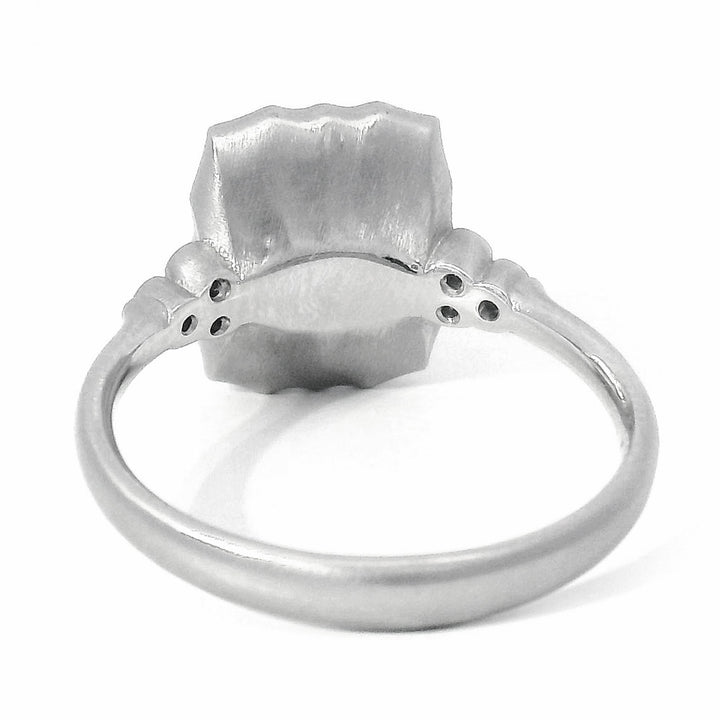 Green-Blue Montana Sapphire & Diamond Ring - "Luna"