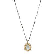 Montana Sapphire Two-Tone Gold & Silver Necklace - "Majesty"