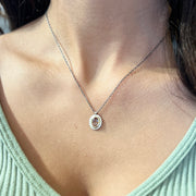 Montana Sapphire Two-Tone Gold & Silver Necklace - "Inner Glow"