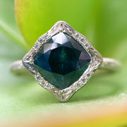 Montana Sapphire Engagement Ring - "Deep As The Sea"