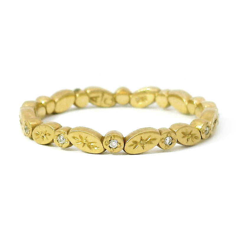 Diamond Oval & Circle Gold Band - "Starstruck"