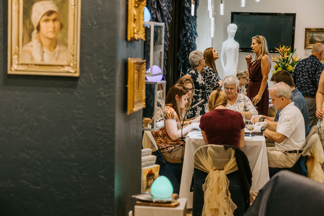 Attendees at Alara Jewelry's Bozeman Montana annual popular Montana Sapphire Roundtable Event 