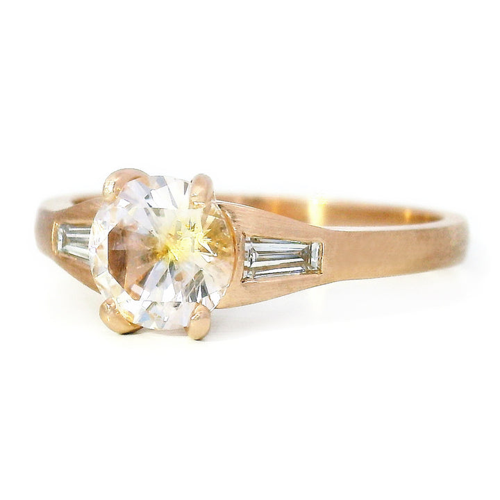 Montana Sapphire & Diamond Baguette Ring - "Prairie Thunder"