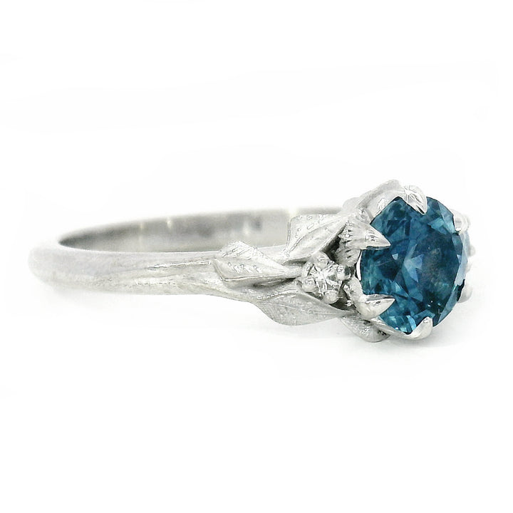Montana Sapphire, Yogo Sapphire & Diamond Ring - "Larkspur"