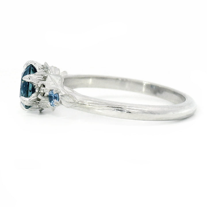 Montana Sapphire, Yogo Sapphire & Diamond Ring - "Larkspur"