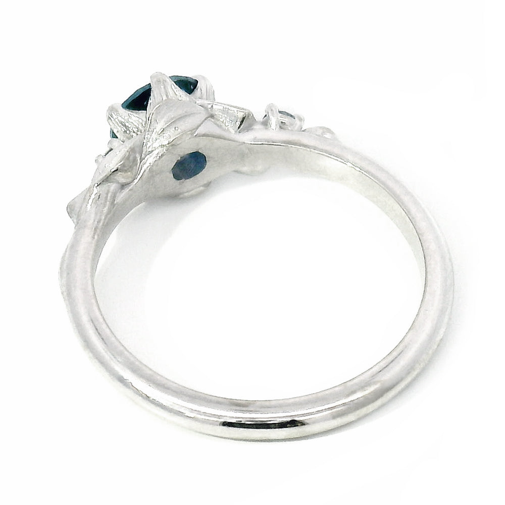 Montana Sapphire, Yogo Sapphire & Diamond Ring - "Larkspur"