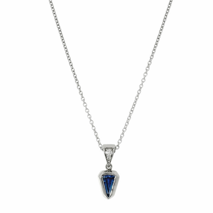 Yogo Sapphire & Diamond Necklace - "Arrow"