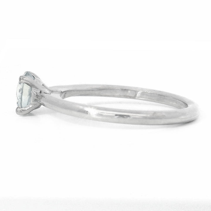 Montana Sapphire & White Gold Solitaire Ring - "Storm Castle"