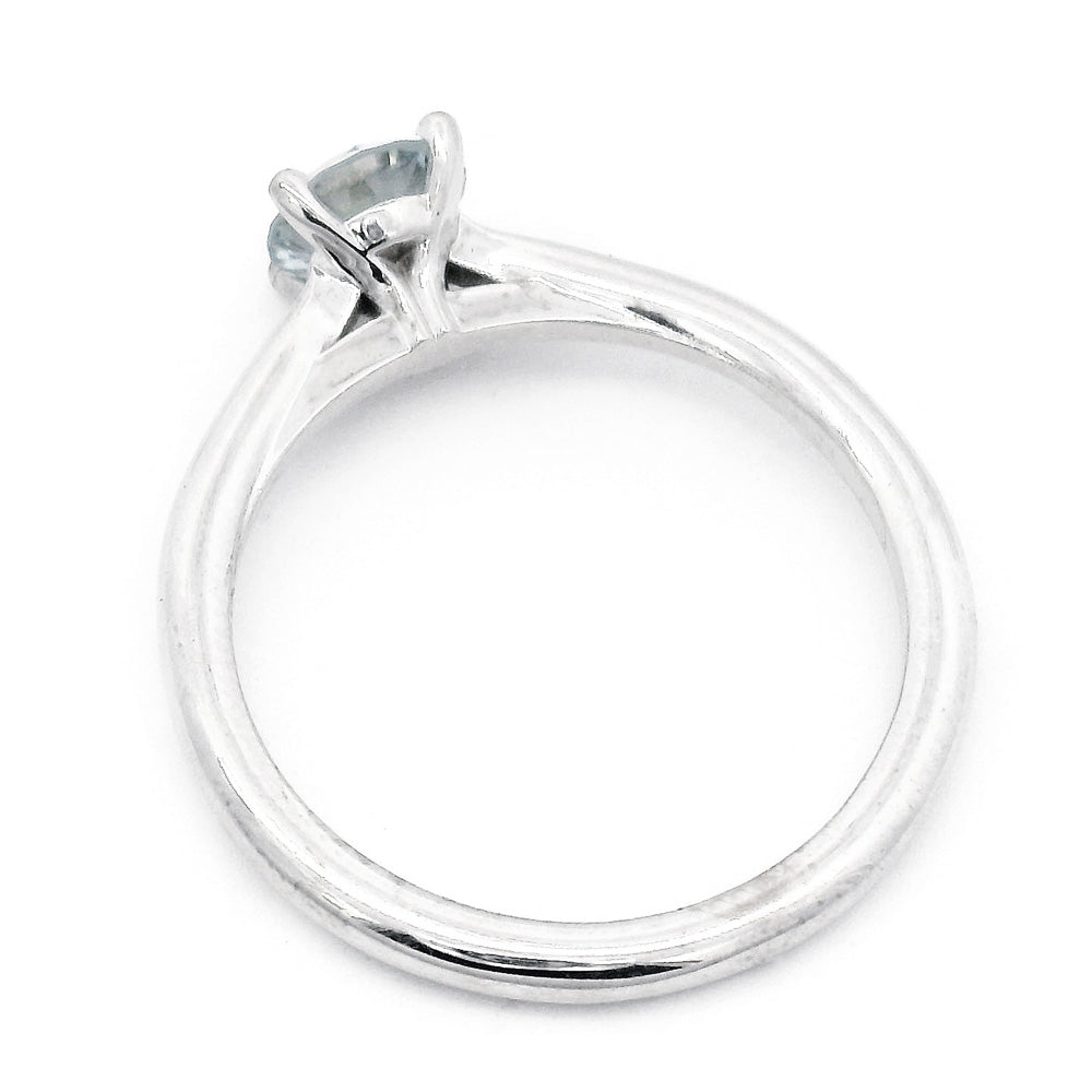 Montana Sapphire & White Gold Solitaire Ring - "Storm Castle"