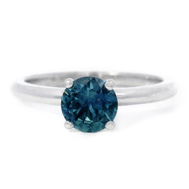 Montana Sapphire & White Gold Solitaire Ring - "Couloir"