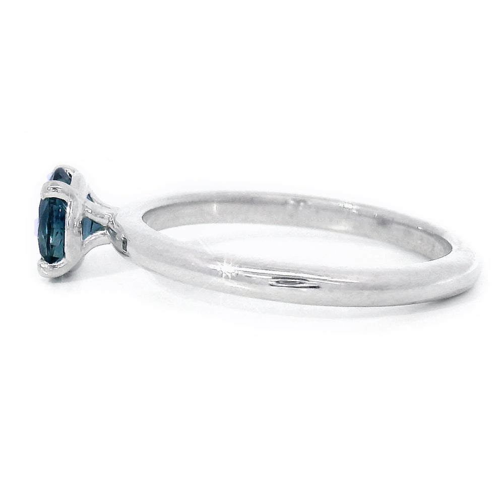 Montana Sapphire & White Gold Solitaire Ring - "Couloir"