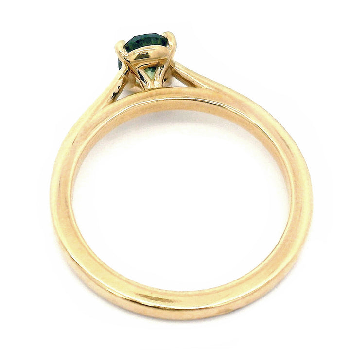 Montana Sapphire & Gold Solitaire Ring - "Flat Willow"