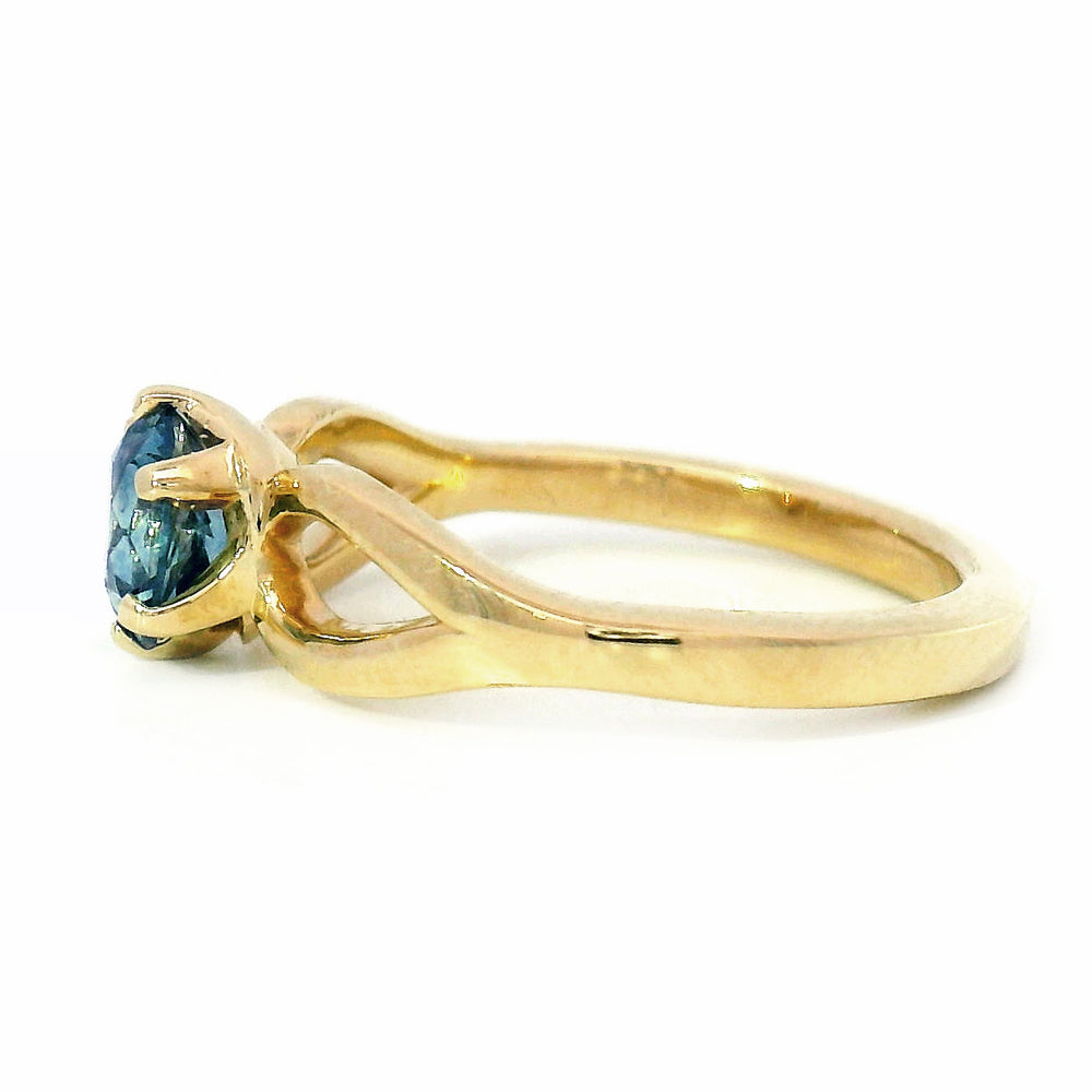 Montana Sapphire & Gold Ring - "Antler"