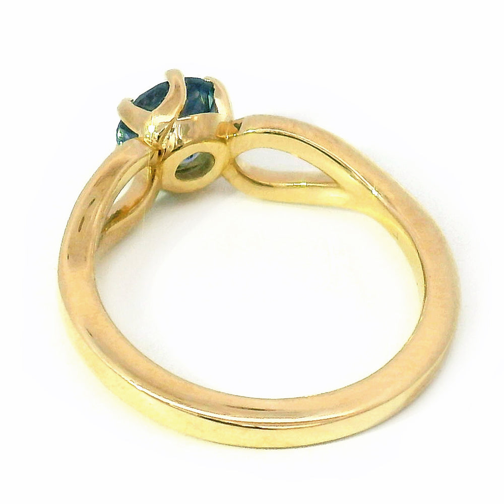 Montana Sapphire & Gold Ring - "Antler"