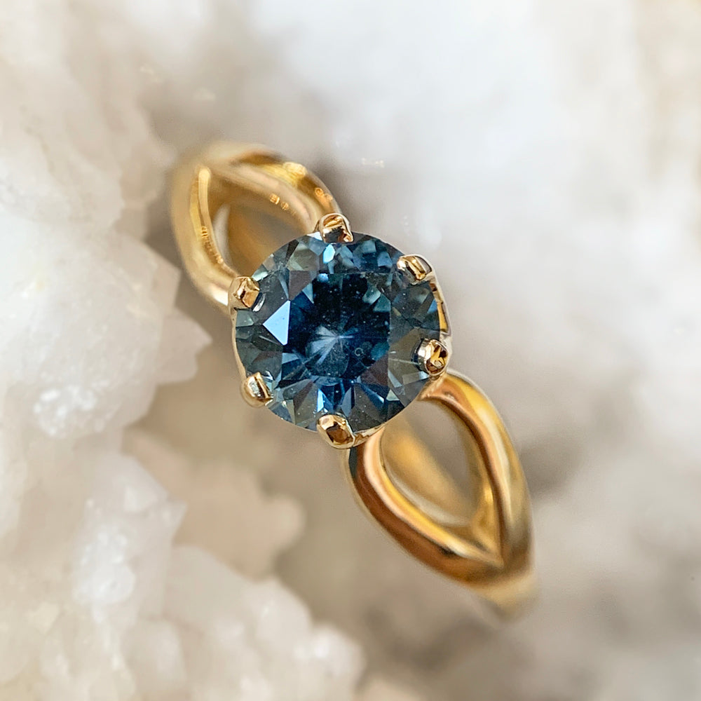 Montana Sapphire & Gold Ring - "Antler"