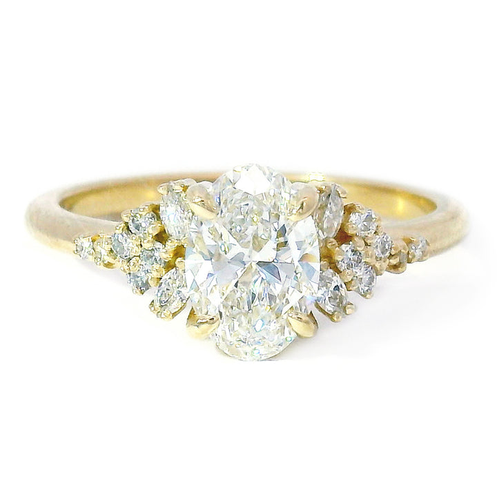Oval Lab Grown Diamond Cluster Ring - "Aster"