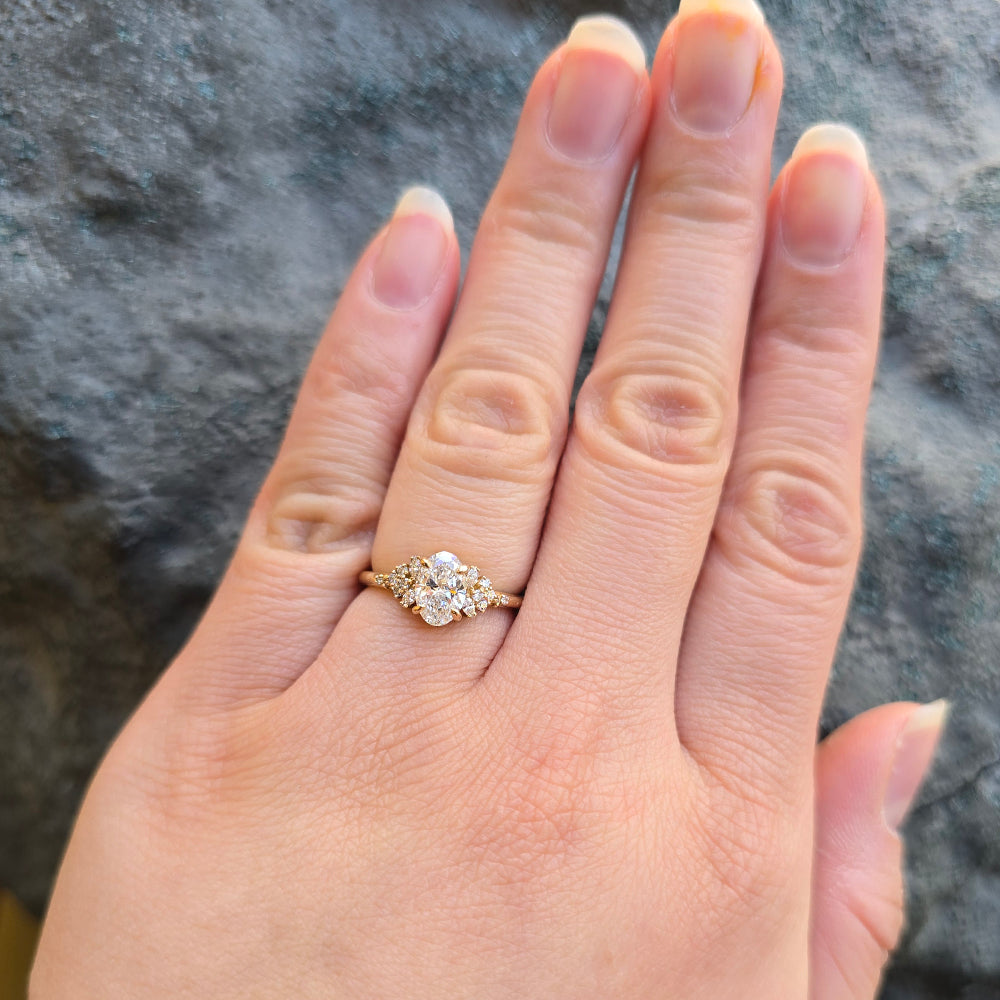 Oval Lab Grown Diamond Cluster Ring - "Aster"