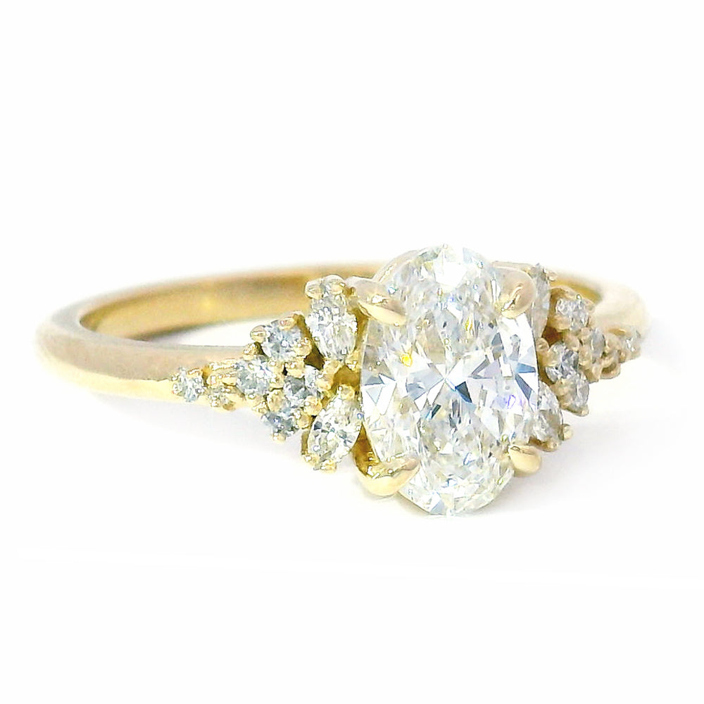 Oval Lab Grown Diamond Cluster Ring - "Aster"