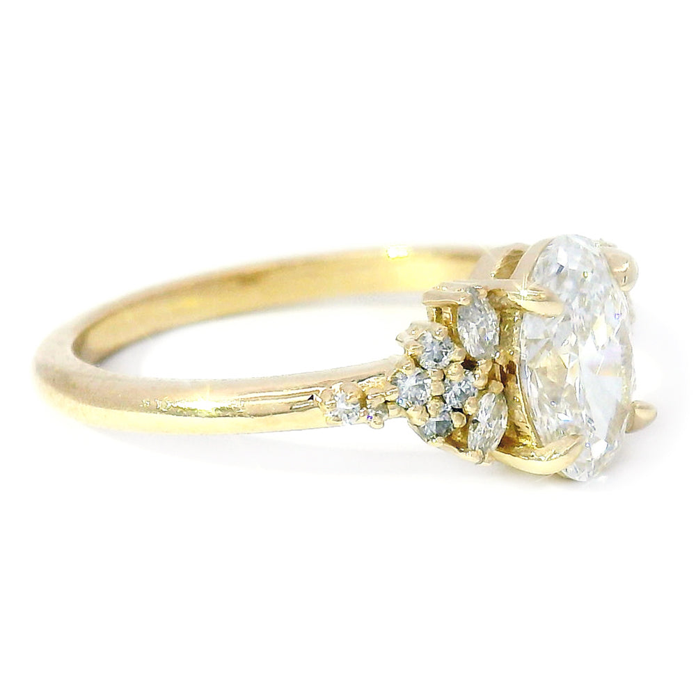 Oval Lab Grown Diamond Cluster Ring - "Aster"