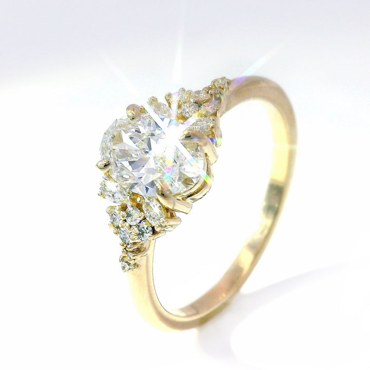 Oval Lab Grown Diamond Cluster Ring - "Aster"