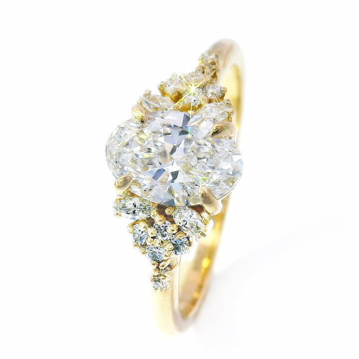 Oval Lab Grown Diamond Cluster Ring - "Aster"