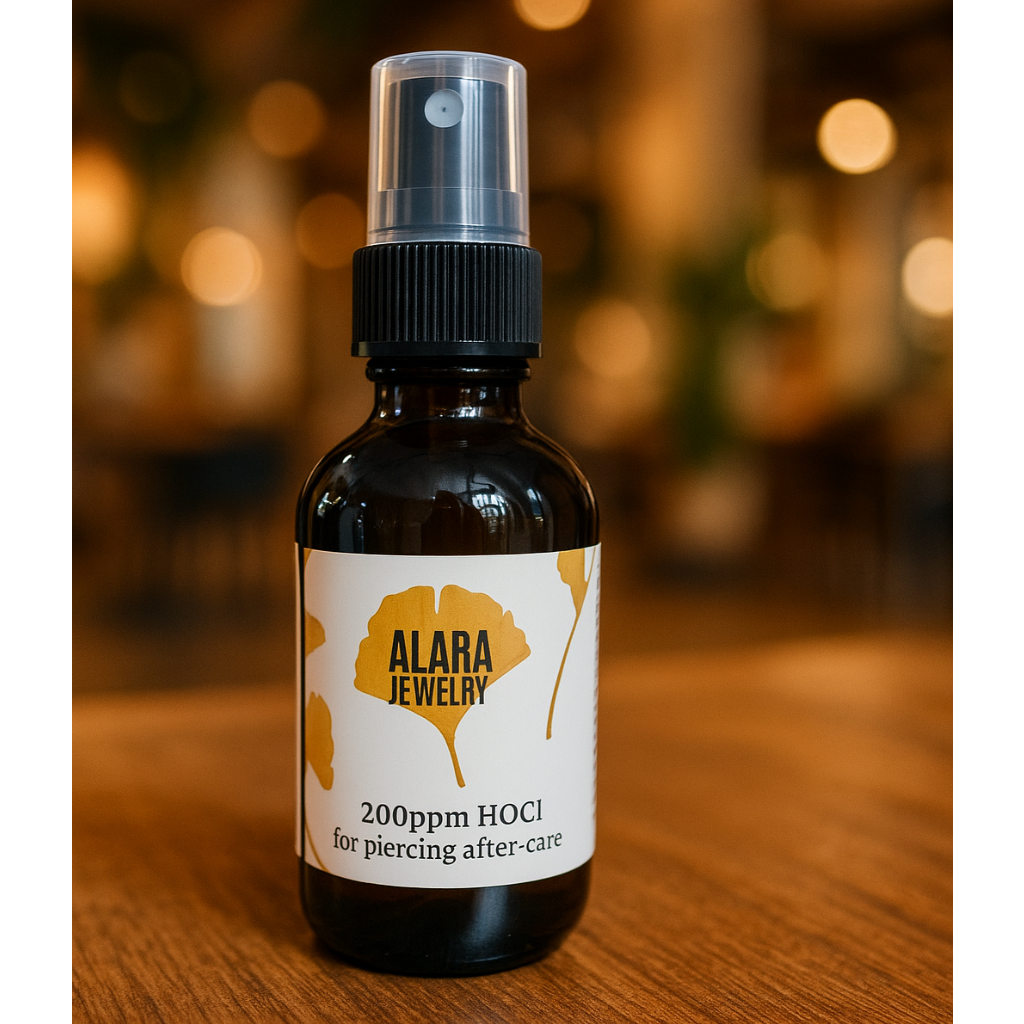 hypochlorous acid for ear piercing after care