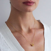 Gold Vermeil & Freshwater Pearl Necklace - "Flying Bee"