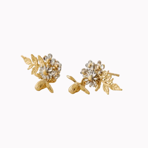 Sterling Silver & Gold Vermeil Earrings - "Posy Bloom"