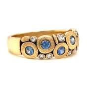 18K Yellow Gold Yogo Sapphire & Diamond Dome Ring - "Candy"