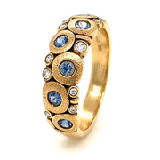 18K Yellow Gold Yogo Sapphire & Diamond Dome Ring - "Candy"